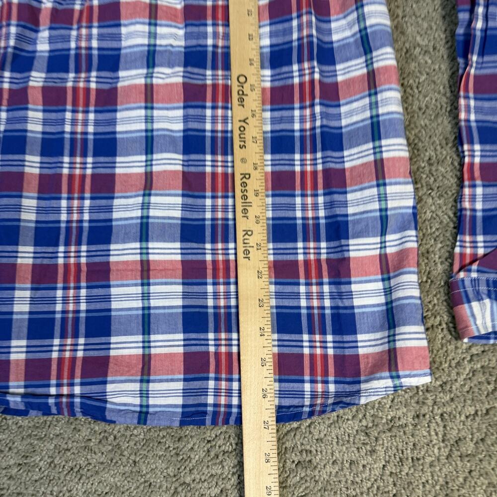 Vineyard Vines Shirt Boys XL Blue Plaid Button-Up Long Sleeve Embroidered - Picture 7 of 10